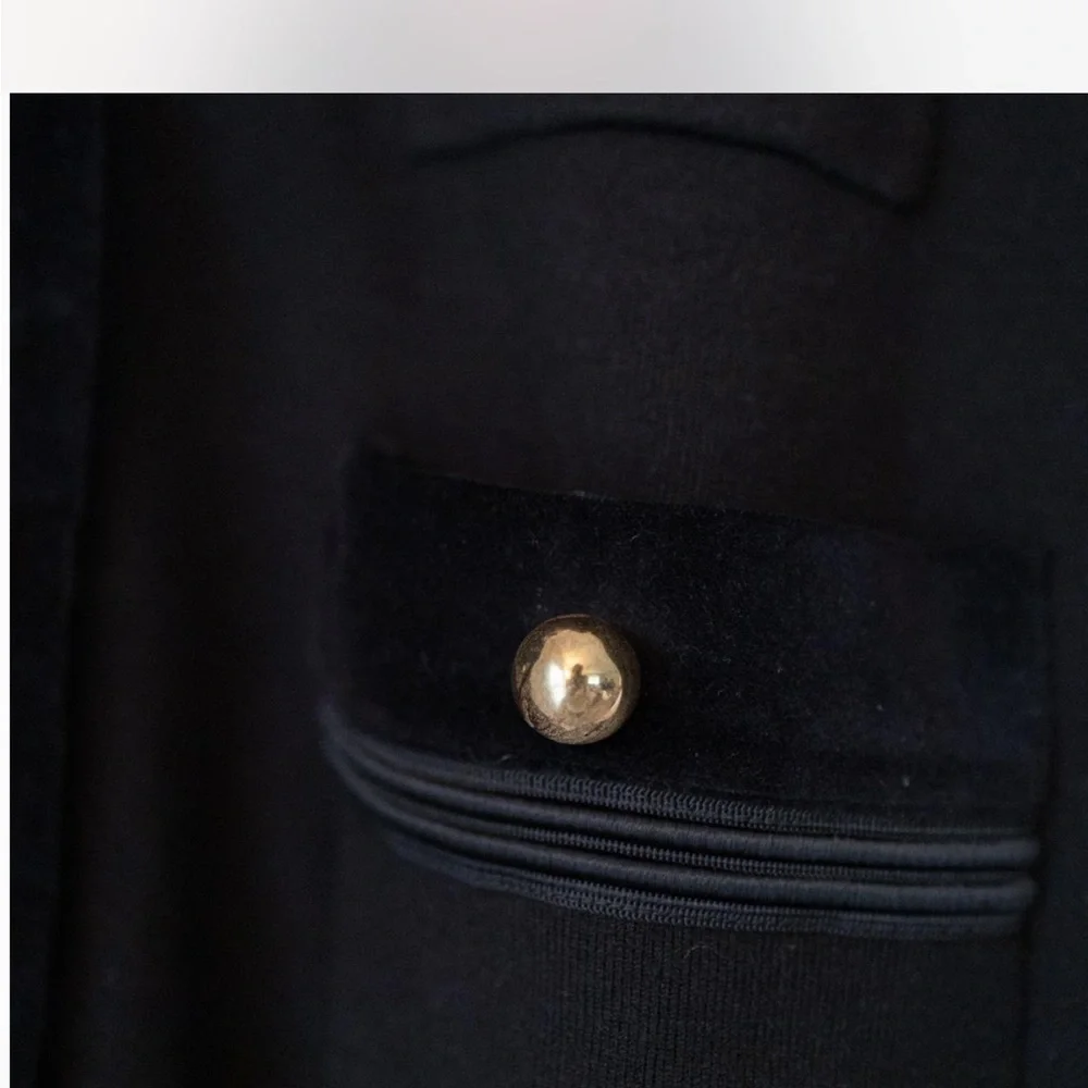 Sandro velvet trim Cardigan with gold buttons S EUC - Picture 7 of 8